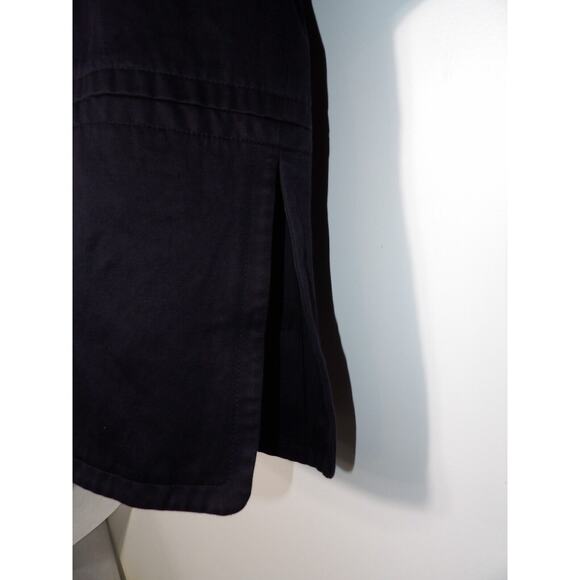 Club Monaco Large Trench Coat Jacket Duster Black Short Sleeve Collarless Posh - Picture 15 of 16